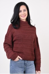 Pulover Dama Noisy May Wendy High Neck Hot Chocolate